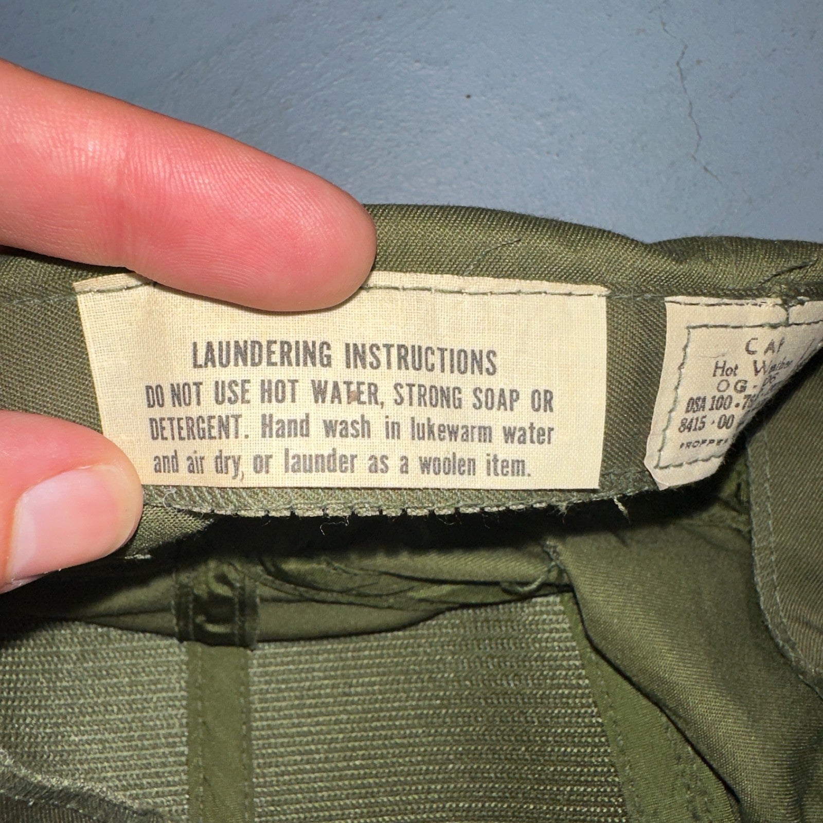 Vintage 1976 Vietnam OG-106 Utility Fatigue Cap Size 6 7/8 Propper Army Hat 70s