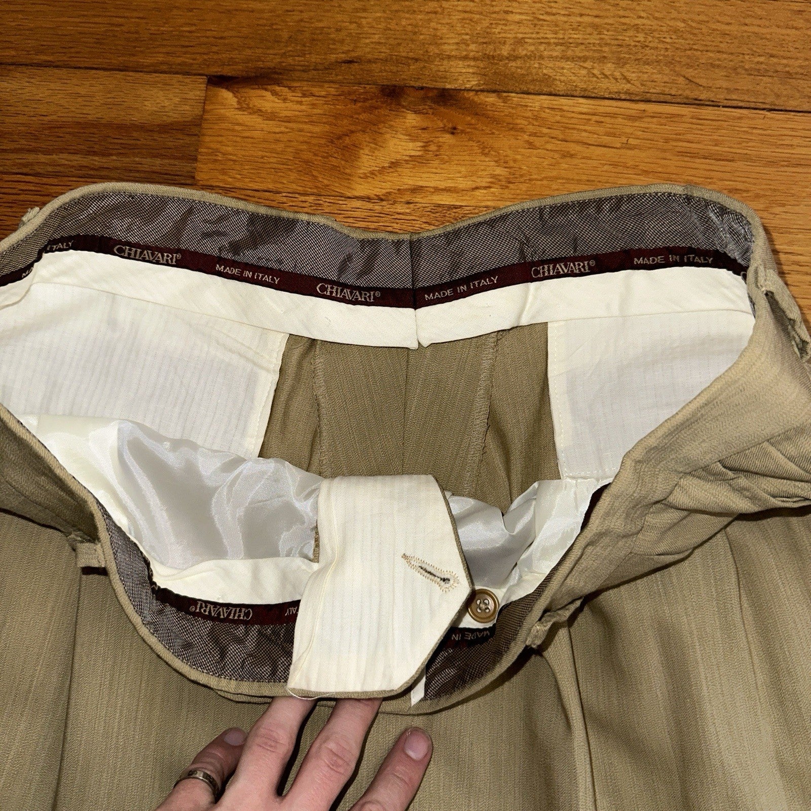 Zanieri Dress Pants Men’s 38 Tan 100% Wool Zignone Natural Stretch Made In Italy