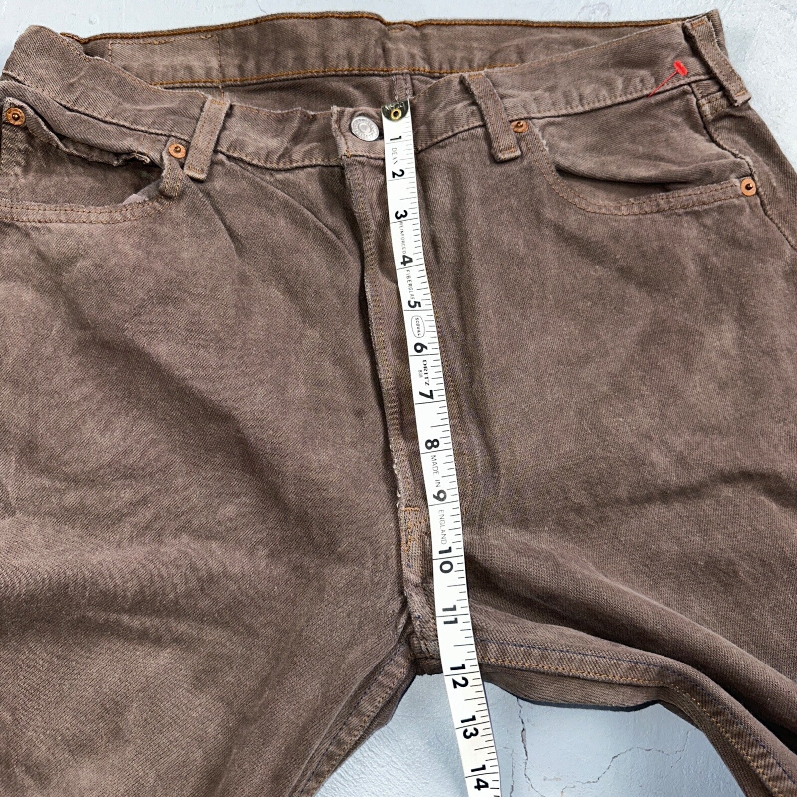 Levis 501 Vintage 90s USA XX Straight Leg Jeans Overdyed Brown 36x30 Act 33x29