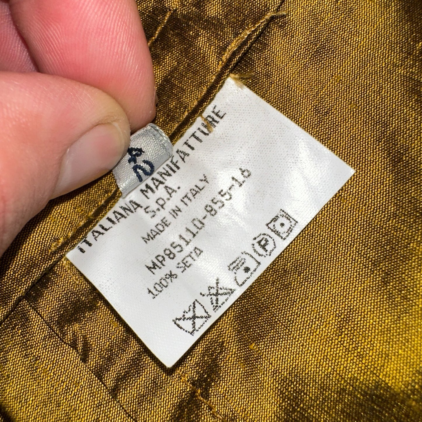 Romeo Gigli Yellow Gold Silk Button Jacket Shirt Blouse VTG Size 42 Italy RARE