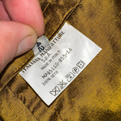 Romeo Gigli Yellow Gold Silk Button Jacket Shirt Blouse VTG Size 42 Italy RARE