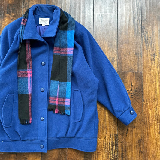 VTG Ferncroft Women's Fleck Blazer Jacket USA Union Made Sz 14 80s Pea Coat