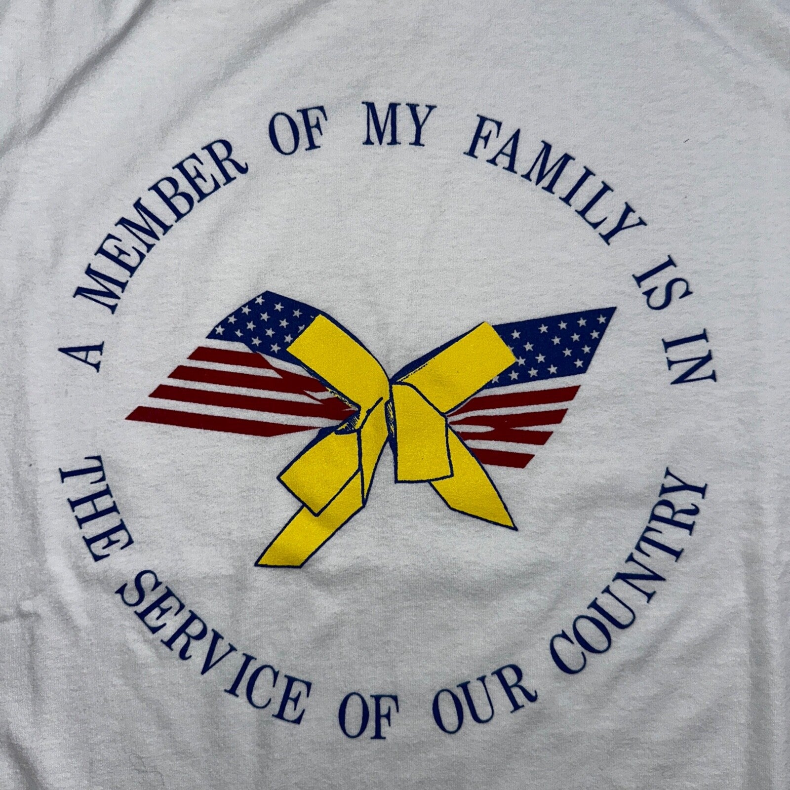 Support Our Troops VTG T Shirt Hanes Single Stitch Desert Storm Army Love USA