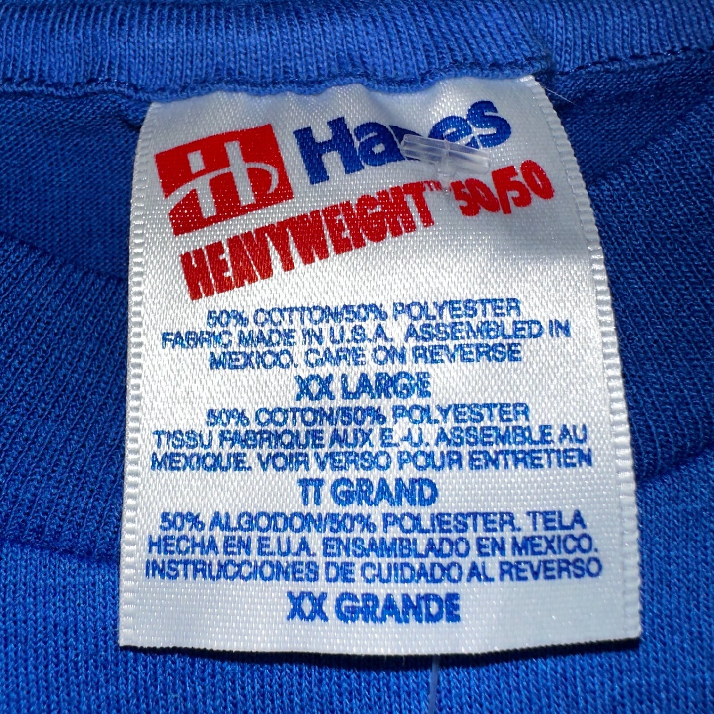 Hanes Blank 80s 90s Lot of 2 VTG T Shirt Single Stitch No Print or Graphic Blue