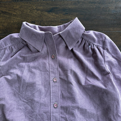 VTG Marty Gutmacker Soft Purple Button Down Shirt Disco Blouse Rockabilly 60s