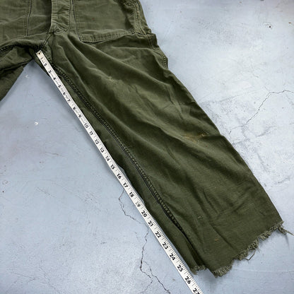 Vintage 1960s 70s Vietnam OG 107 Fatigue Pants 60s Button Fly 34x35 Act 33x26