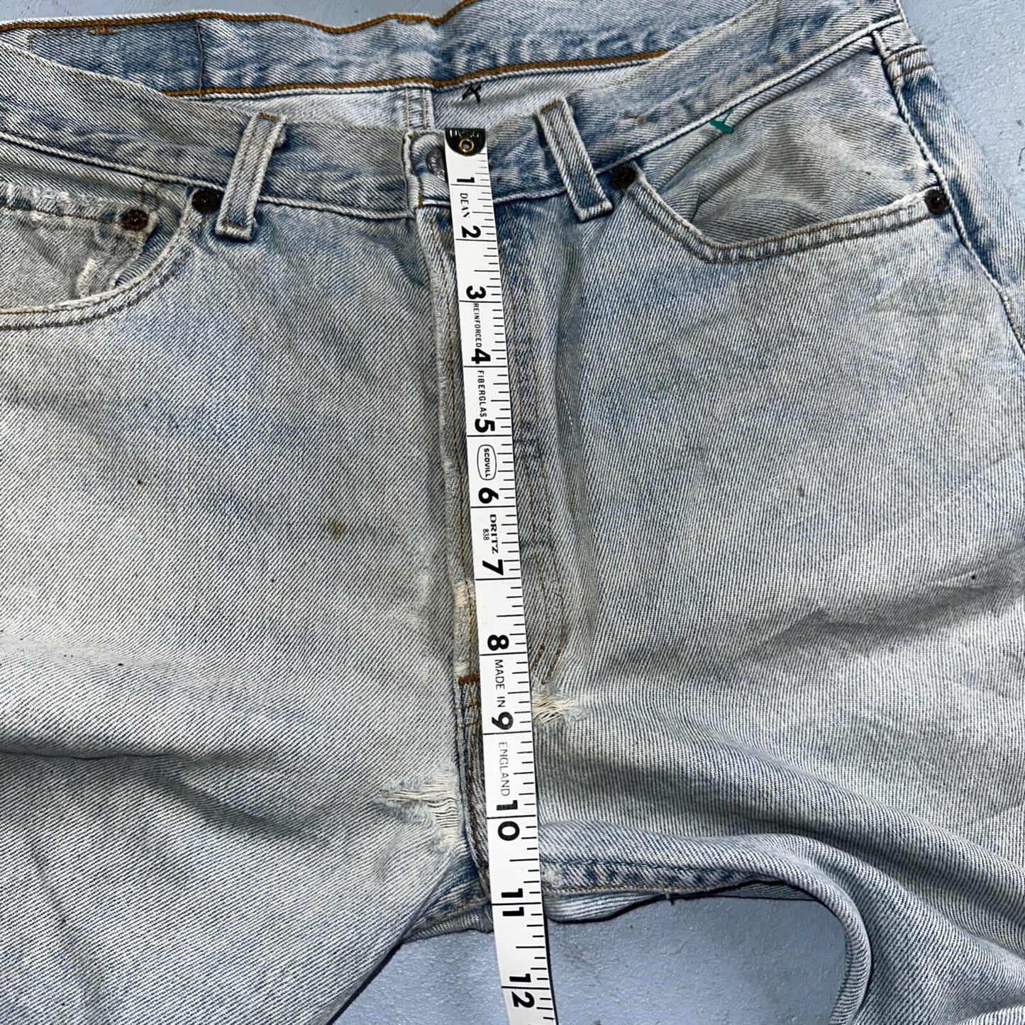 Levis 501 Vintage 90s XX Straight Leg Mexico Jeans 33x34 Light Wash Act 31x27