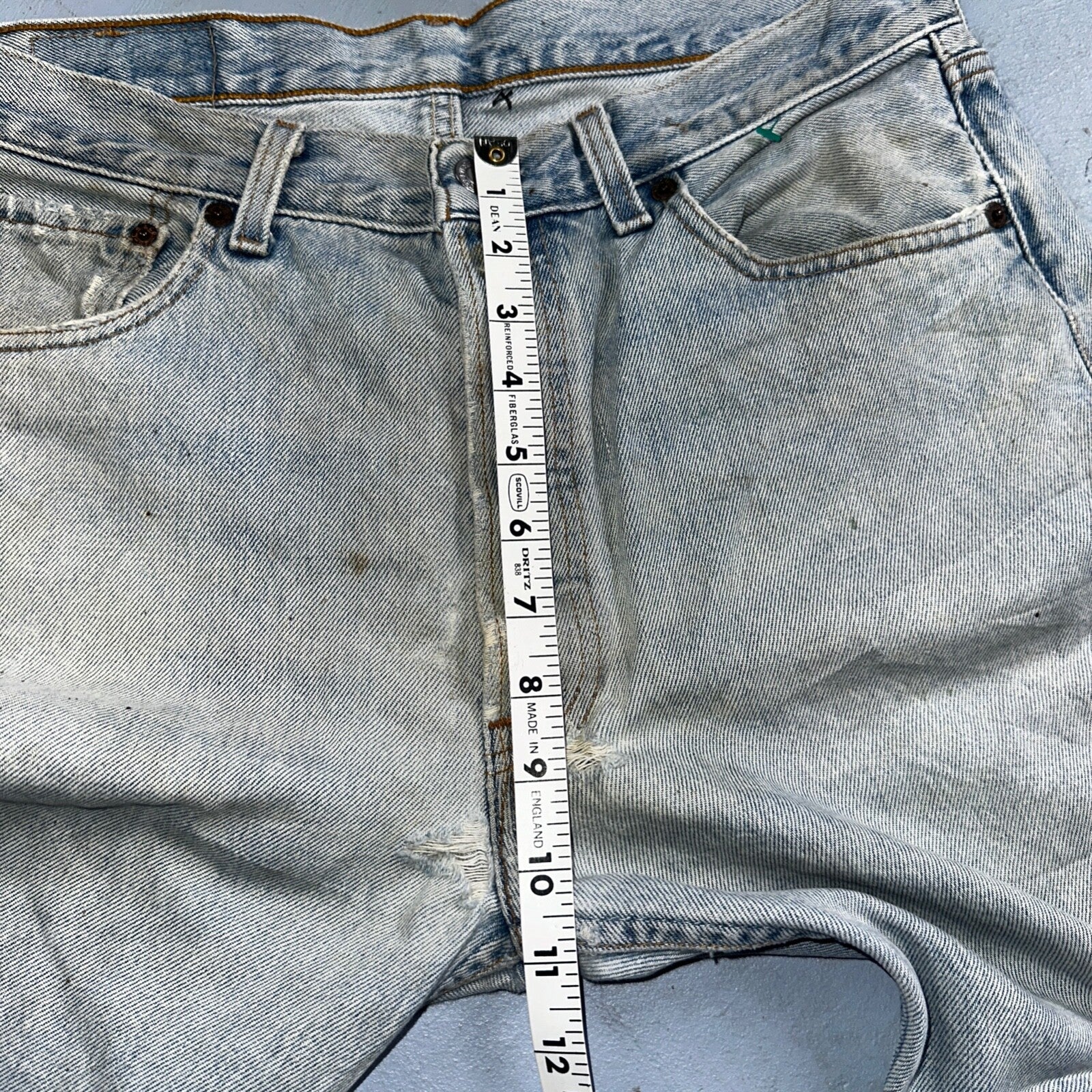 Levis 501 Vintage 90s XX Straight Leg Mexico Jeans 33x34 Light Wash Act 31x27