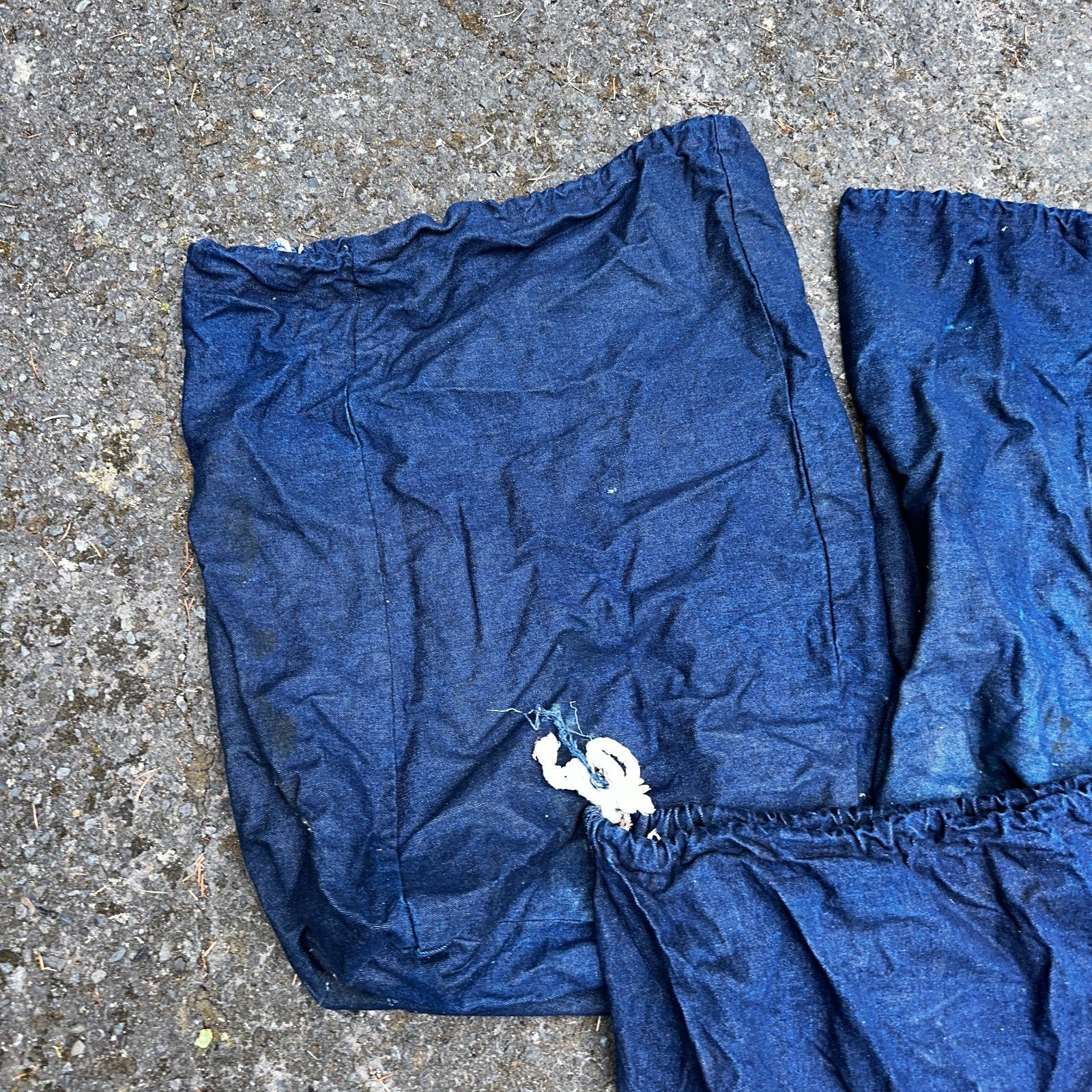 VTG 60s 50s Denim Blue Laundry Drawstring Faded Civilian Bag Lot of 3 USED