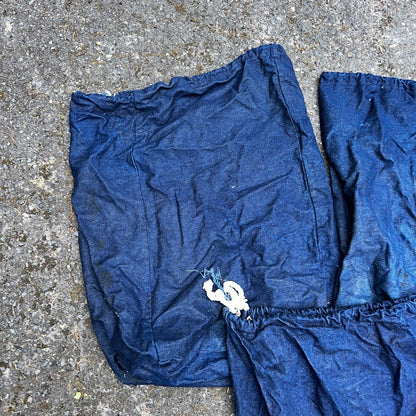 VTG 60s 50s Denim Blue Laundry Drawstring Faded Civilian Bag Lot of 3 USED