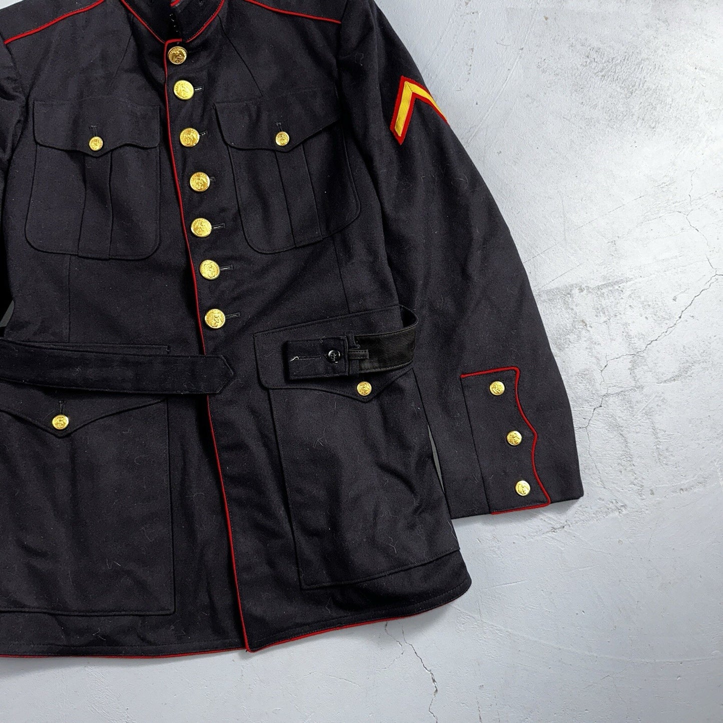 VTG Authentic WWII Paramarine United States Marine Corp Dress Blue Jacket USMC