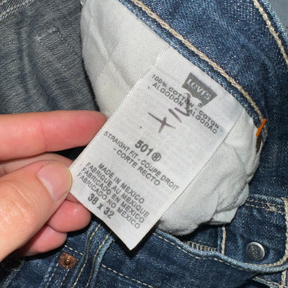 Levis 501 Vintage Y2K XX Straight Leg Jeans Blue Med Wash 38x32 Act 35x29