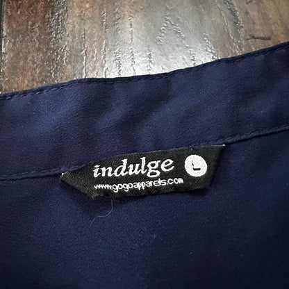 Indulge In Style Women's Dress L Blue Tassel Longe Sleeve Cute Wedding