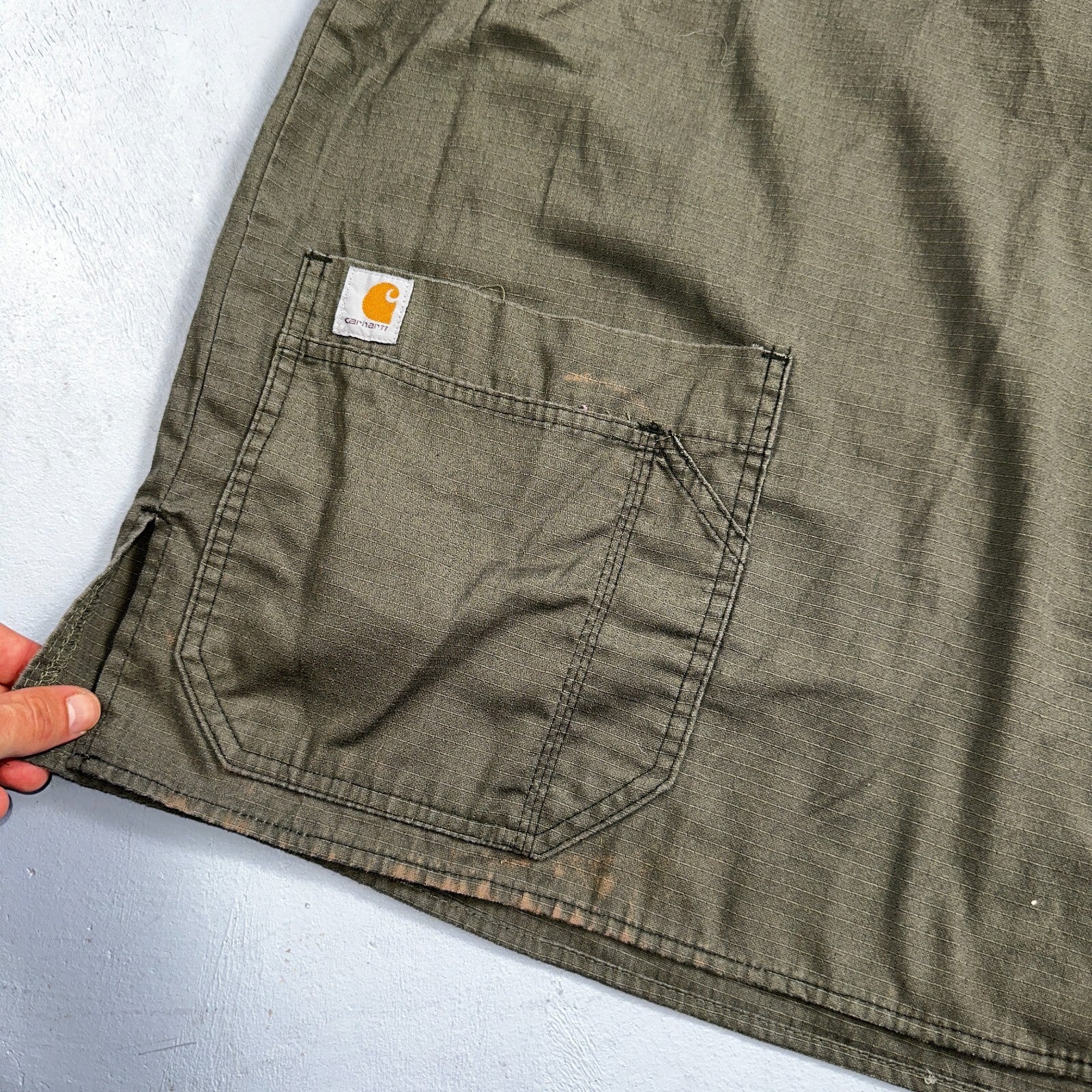 Carhartt C15208 Men's Scrub Top Shirt Multi Pocket Size L Olive Green