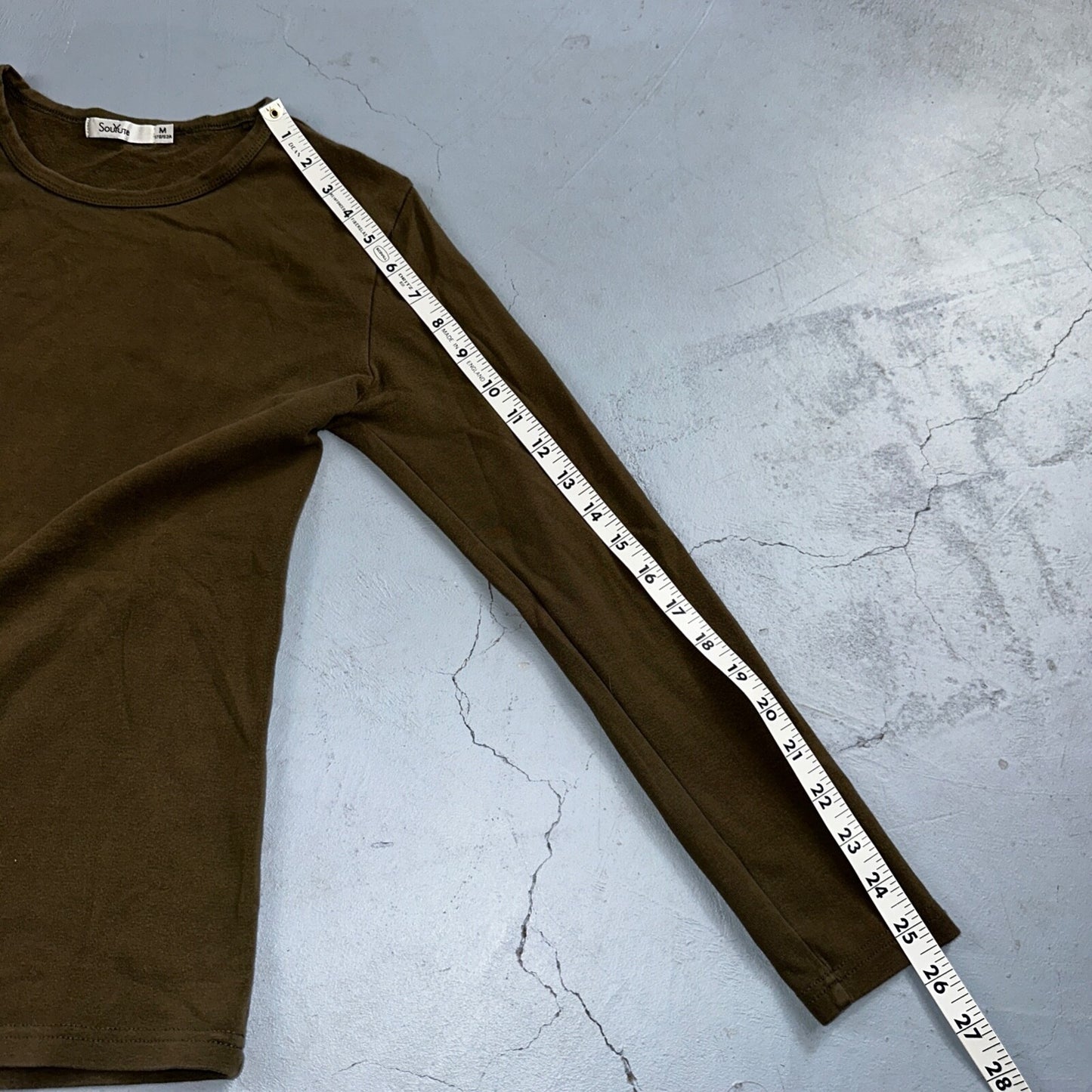 Souyute Basic Brown Womens Long Sleeve VTG T Shirt Tight Slim Essential Layer