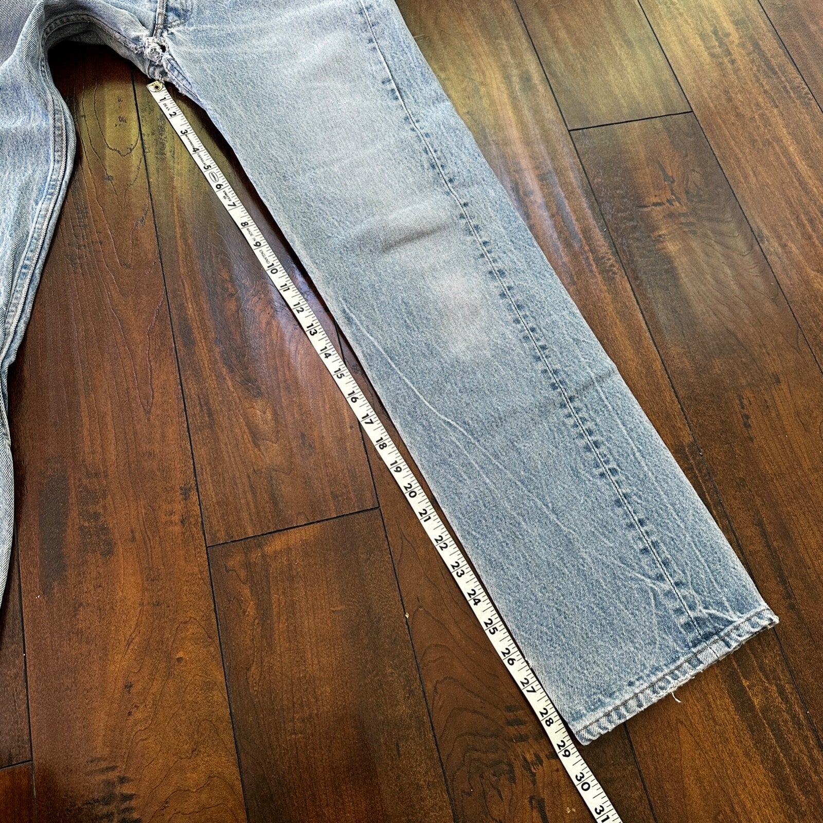 VTG 90s Levis 501 Button Fly 32x34 USA Tag Jeans Straight Wash Blue XX Act 29x29