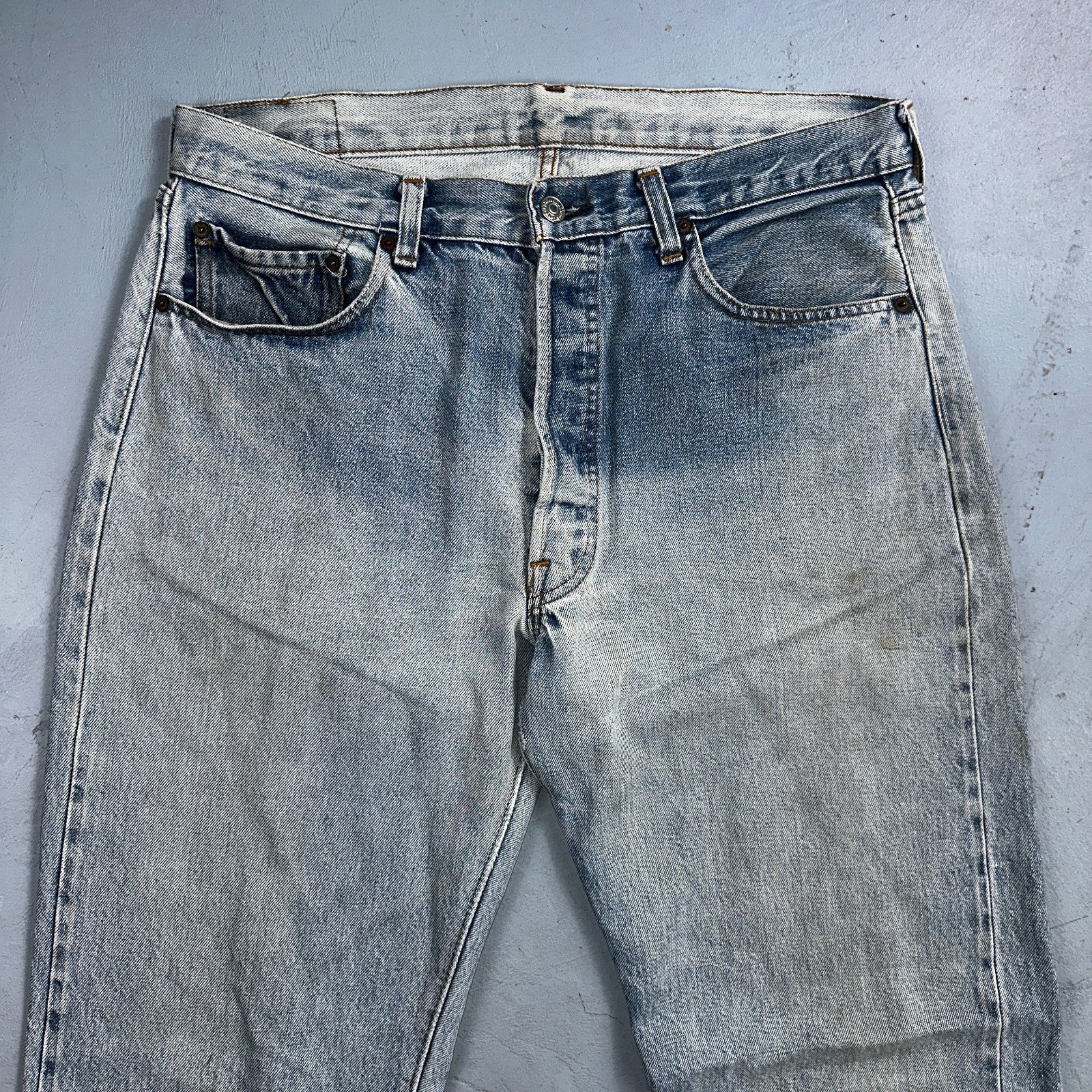 Levis 501 Vintage 80s Redline Selvedge USA XX Jeans Light Wash 36x36 Act 33x31