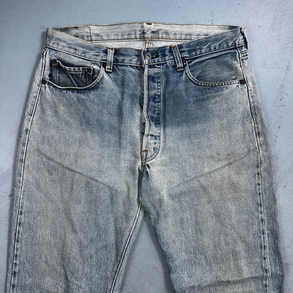 Levis 501 Vintage 80s Redline Selvedge USA XX Jeans Light Wash 36x36 Act 33x31
