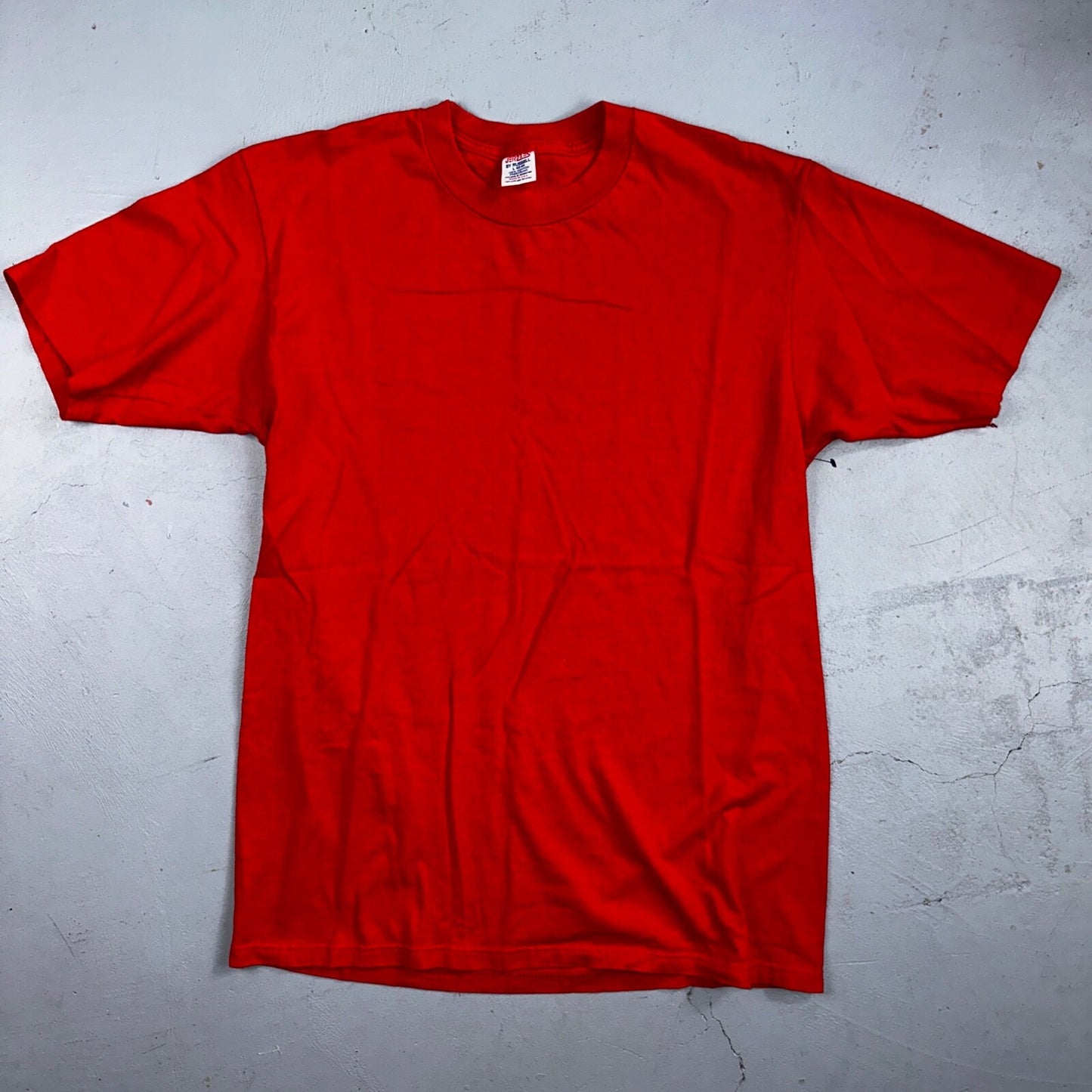 Jerzees 90s USA VTG T Shirt Red No Print Lot 1 Single Stitch Basic Tee Simple