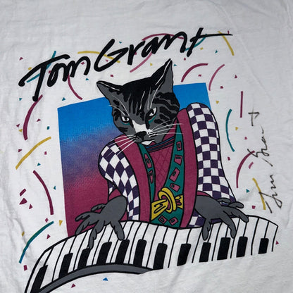 Tom Grant 80s Piano Cat Autographed VTG T Shirt Hanes XL Beefy Animal Music Jazz