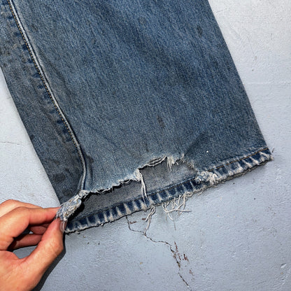Levis 501 Vintage Y2K 90s XX Straight Leg Jeans Blue Light Wash 40x32 Act 38x31