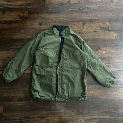 US MILITARY Small JACKET COAT SUIT CHEMICAL PROTECTIVE ARMY GREEN 70s Vtg WWII