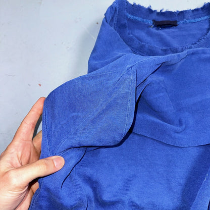 1970s VTG Blue Single V Sport Blank Sweatshirt USA Crewneck Basic 70s Jumper