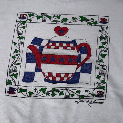 Grandma Core Tea 90s USA Sweatshirt VTG Crewneck Large Autumn Fall Halloween