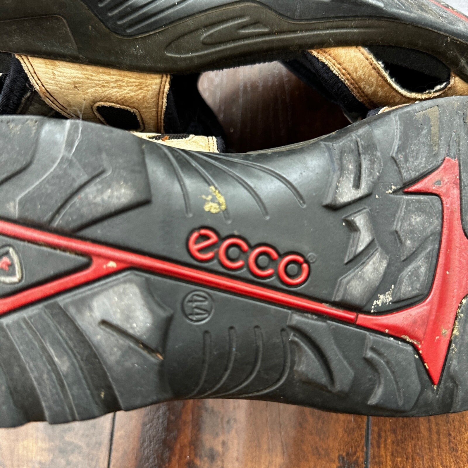 ECCO Yukatan Receptor Brown Leather Sport Sandal Shoes Mens EU 44