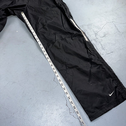 Nike VTG 90s Windbreaker Track Pants Ankle Zip Unlined Black 1990s Essential