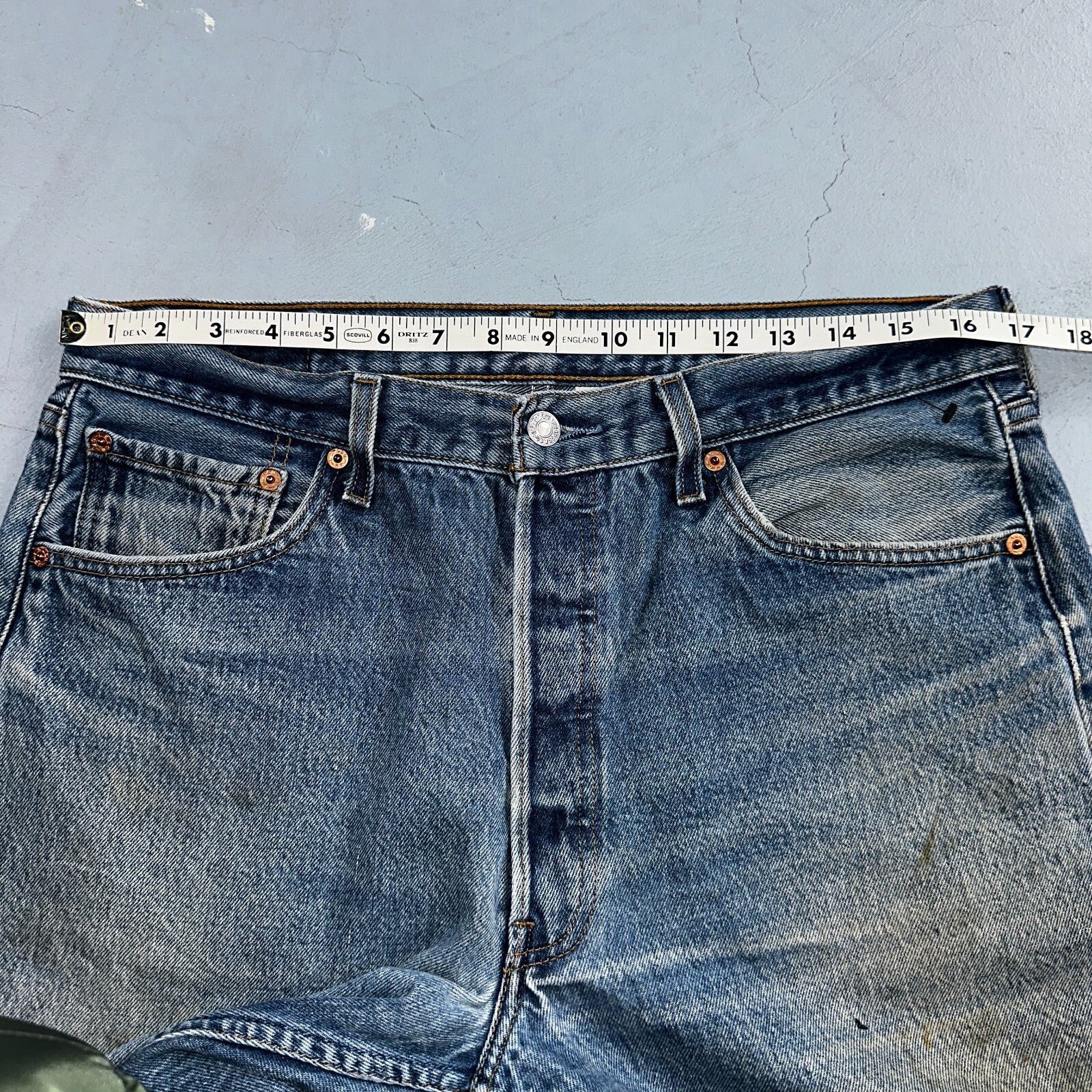 Levis 501 Vintage 90s XX Straight Leg Jeans Y2K Blue Med Wash 36x38 Act 34x33