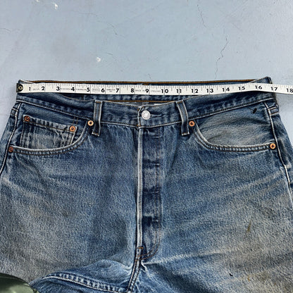 Levis 501 Vintage 90s XX Straight Leg Jeans Y2K Blue Med Wash 36x38 Act 34x33