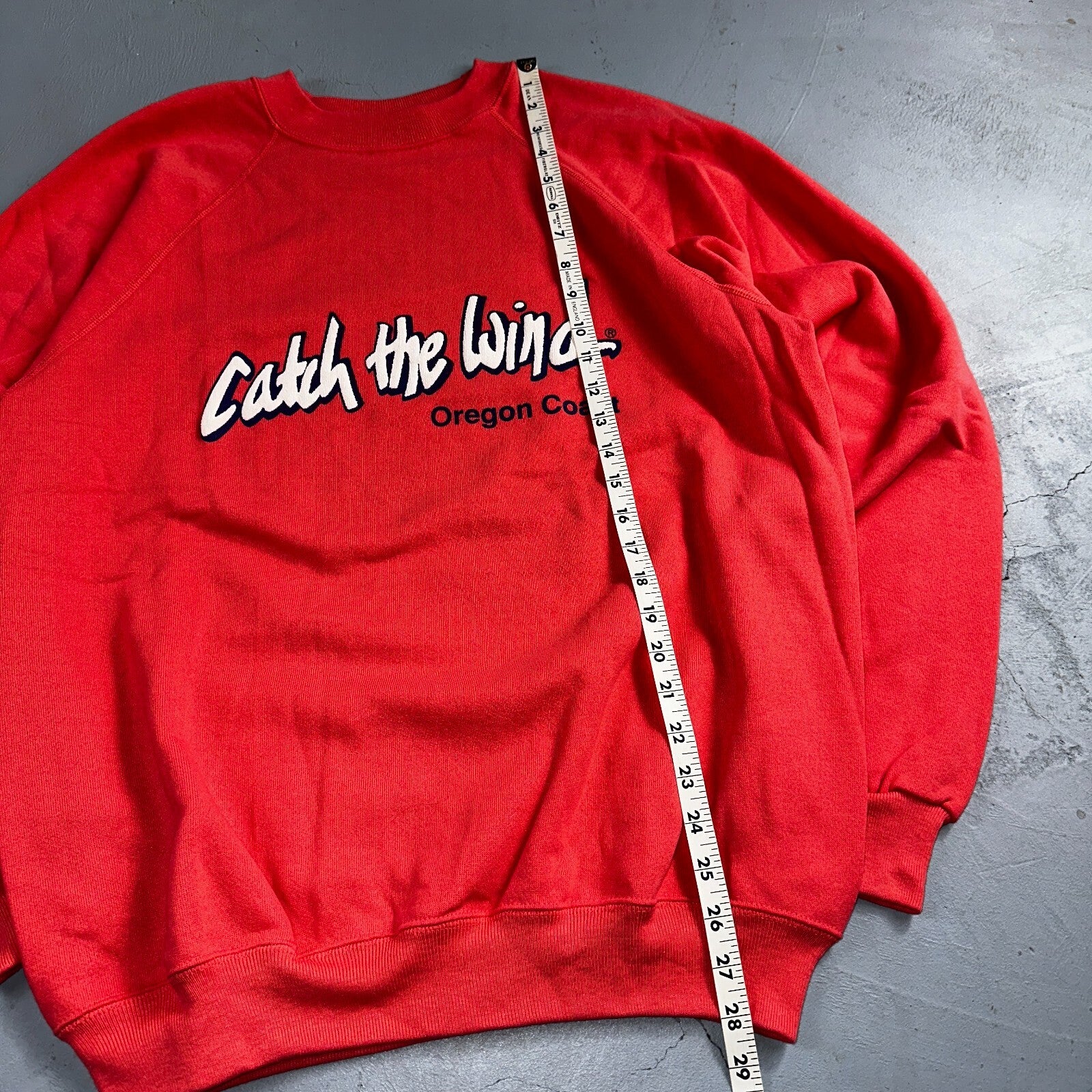 Hanes VTG Catch The Wind Crew Neck Sweatshirt Central Oregon 80s Pink XL