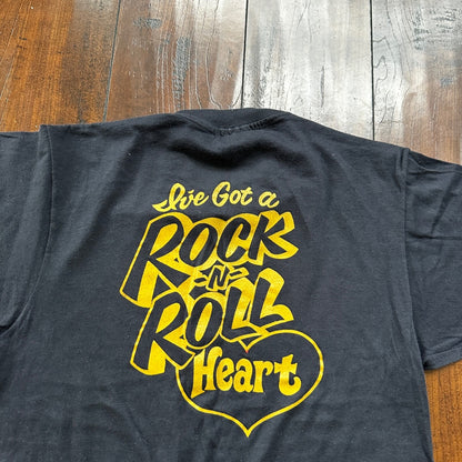 Rock N Roll Touch My Heart Vintage T Shirt 80s Music Band Tee Guns N Roses Rare
