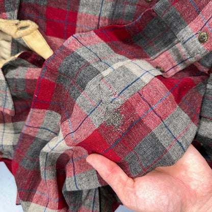 Pendleton VTG Burnside Shirt Plaid 100% Wool Button Down Size M Plaid 1950s Camp