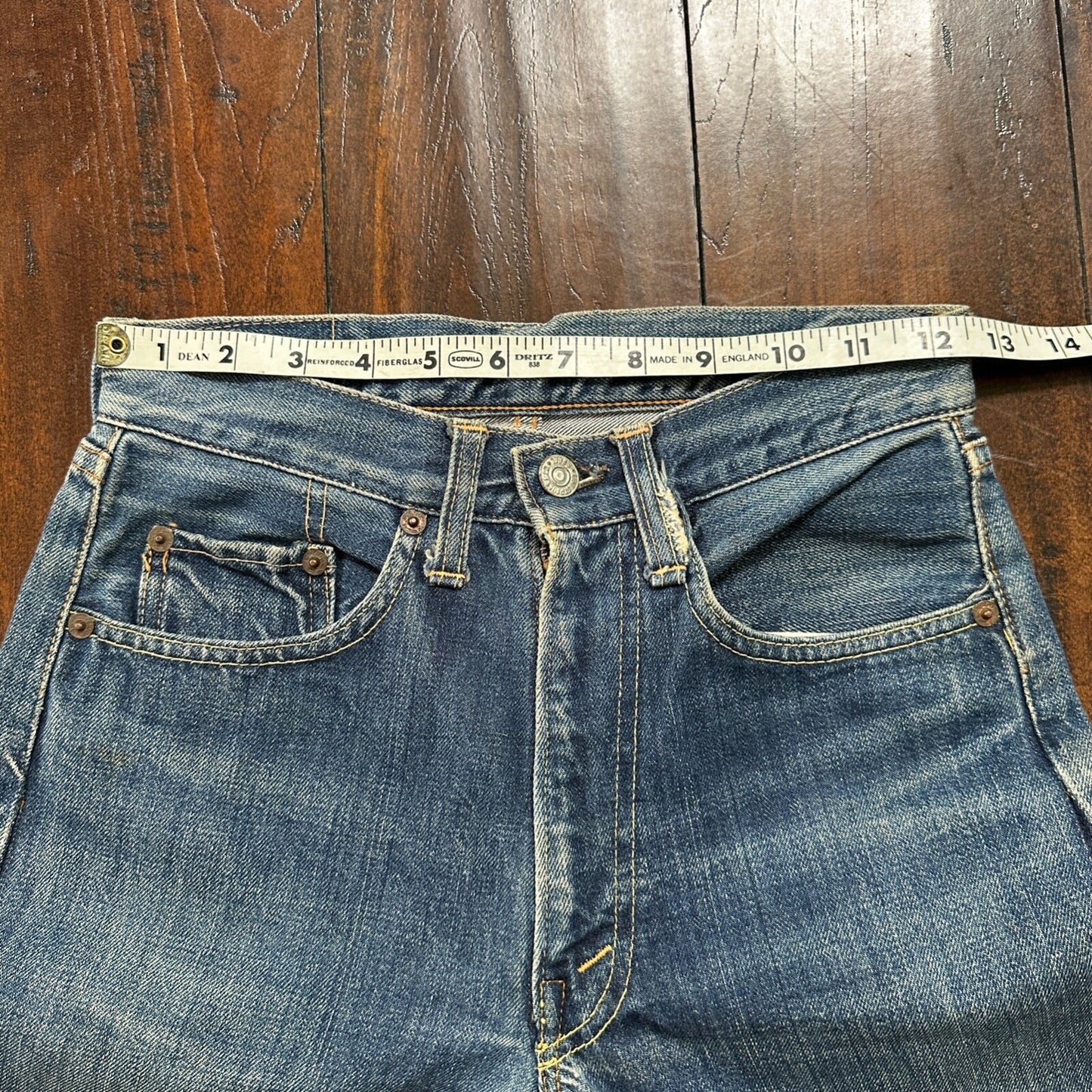 Vintage LEVIS 501XX Jeans Big E 1960s Denim Redline Selvedge 25x29 USA 60s 505