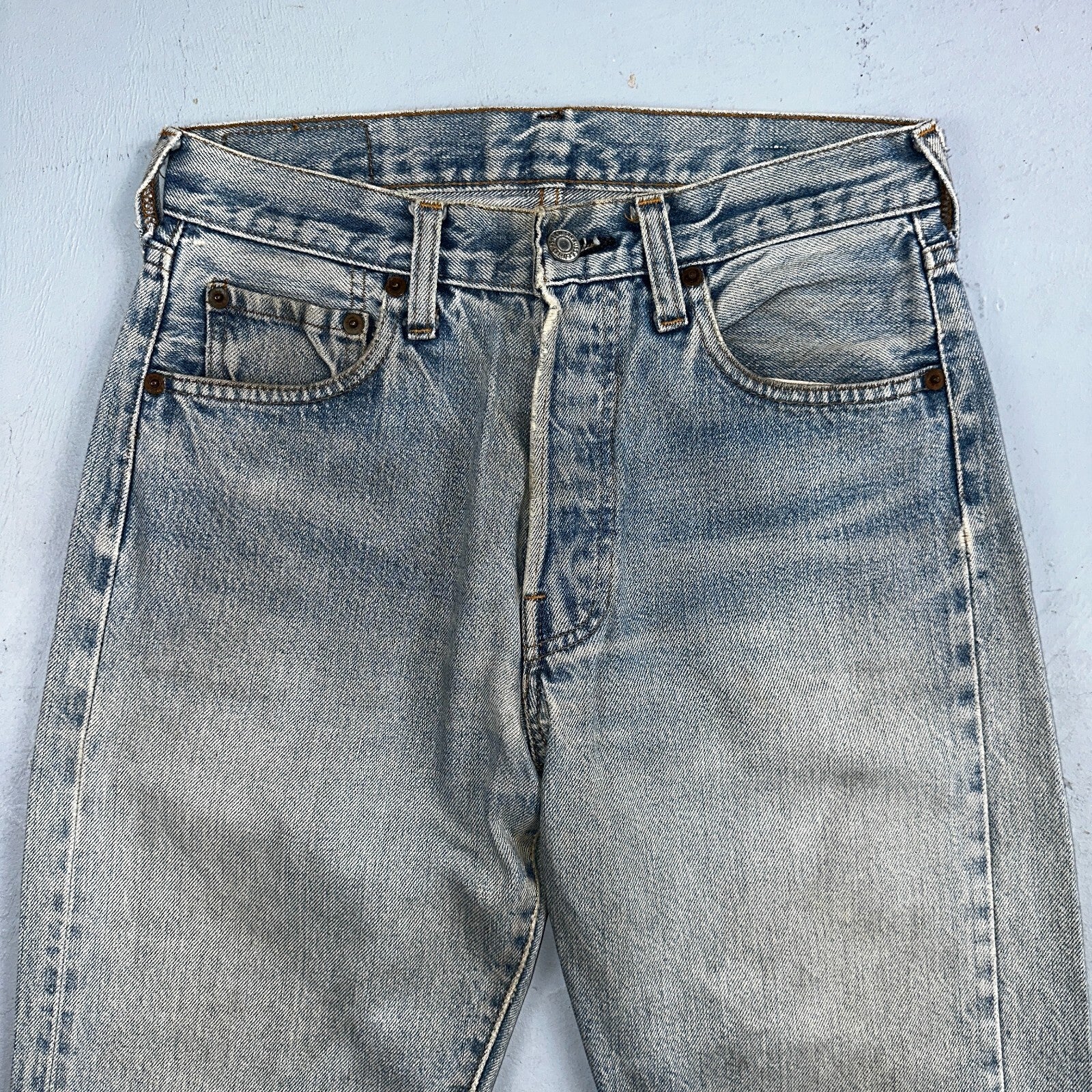 Levis 501 Vintage 80s Redline Selvedge USA XX Jeans Light Wash 29x34 Act 27x28