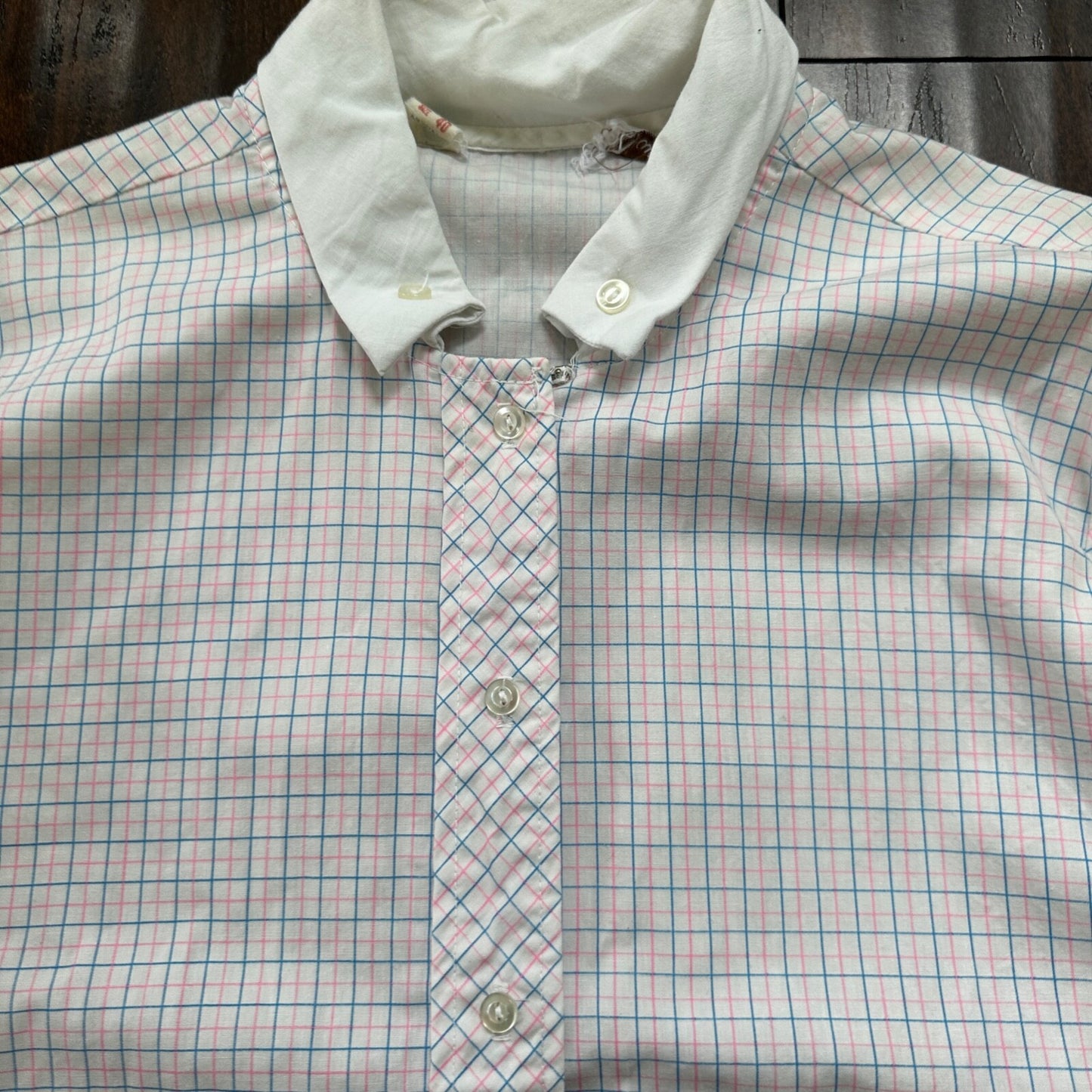 VTG 70s women's White Plaid Flannel Shirt Grunge Punk 40 Checkered jane hunt