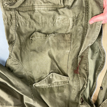 Vintage Military Jacket Green Button Up Vietnam Era 60s 70s M65 M1951 Parka