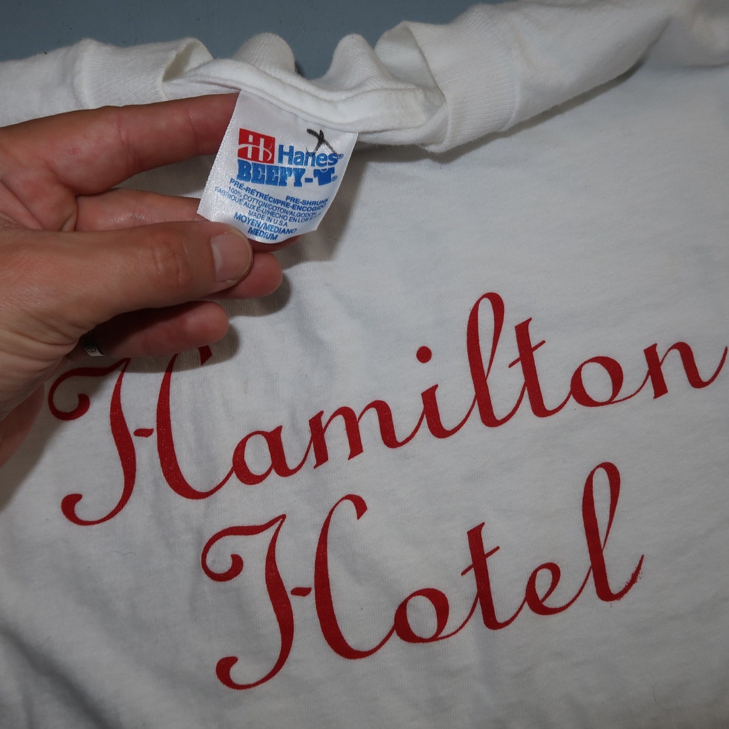 Hanes Hamilton Hotel VTG T Shirt Washington DC NYC 80s White T Shirt Graphic