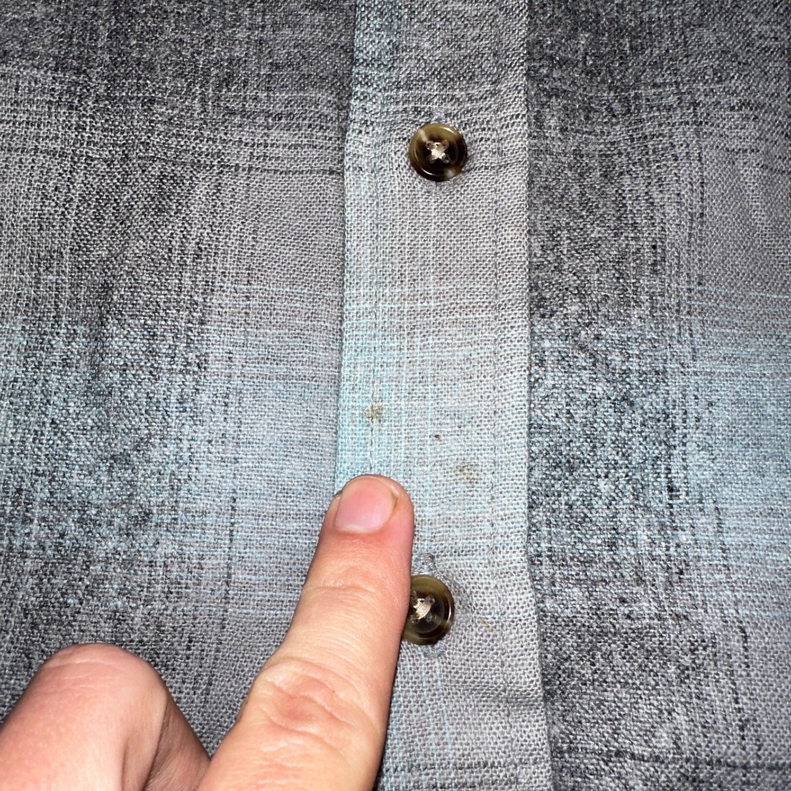 Pendleton Lodge Button Up Shirt Men's Medium Wool Plaid Gray Teal Pocket