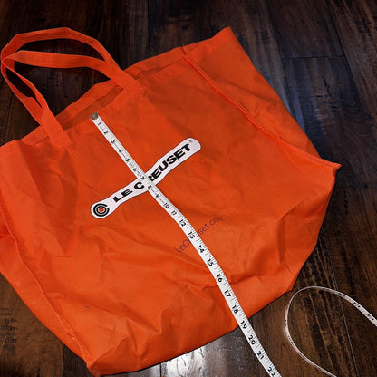 LE Creuset Large EcoFriendly Reusable Shopping Gift Bag Tote 20 x 16 x 10 Orange