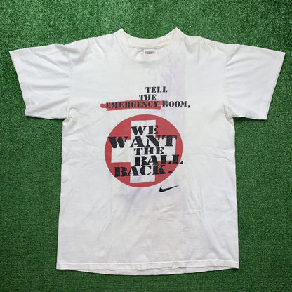 Vintage Nike T Shirt USA Rare Basic 90s Emergency Room Ball Back Tennis Gym