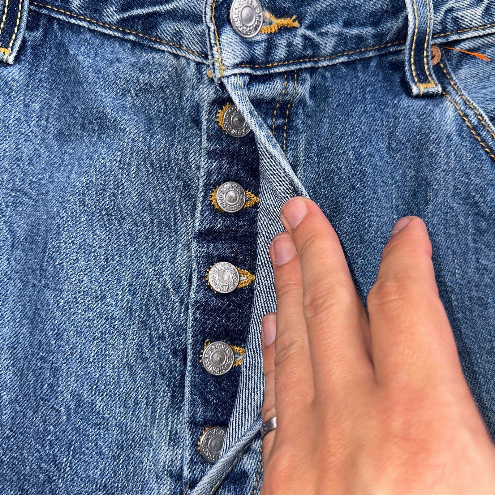 Levis 501 Vintage Y2K 90s XX Straight Leg Jeans Blue Med Wash 38x34 Act 37x33