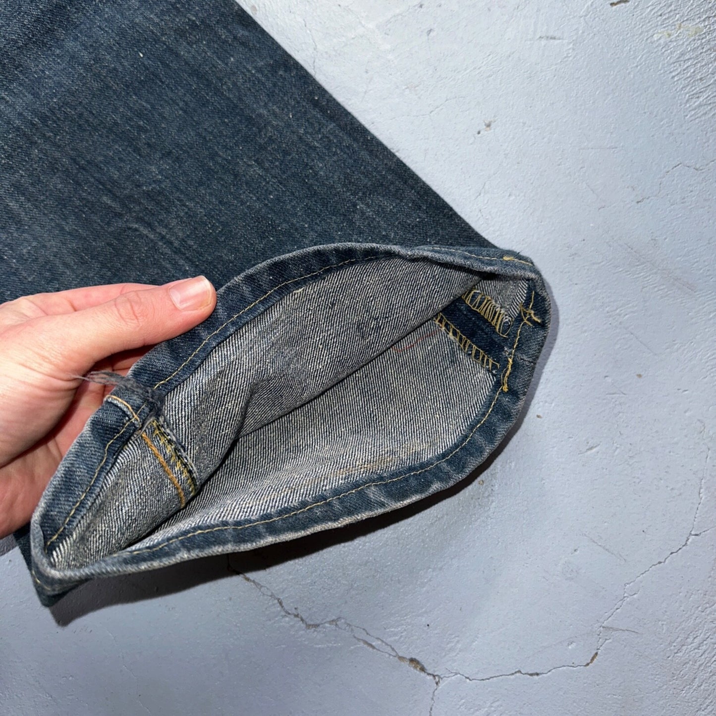 Lee VTG 70s Riders Denim Boot Cut Flare Jeans USA 33x35 Dark Wash Cowboy 1970s