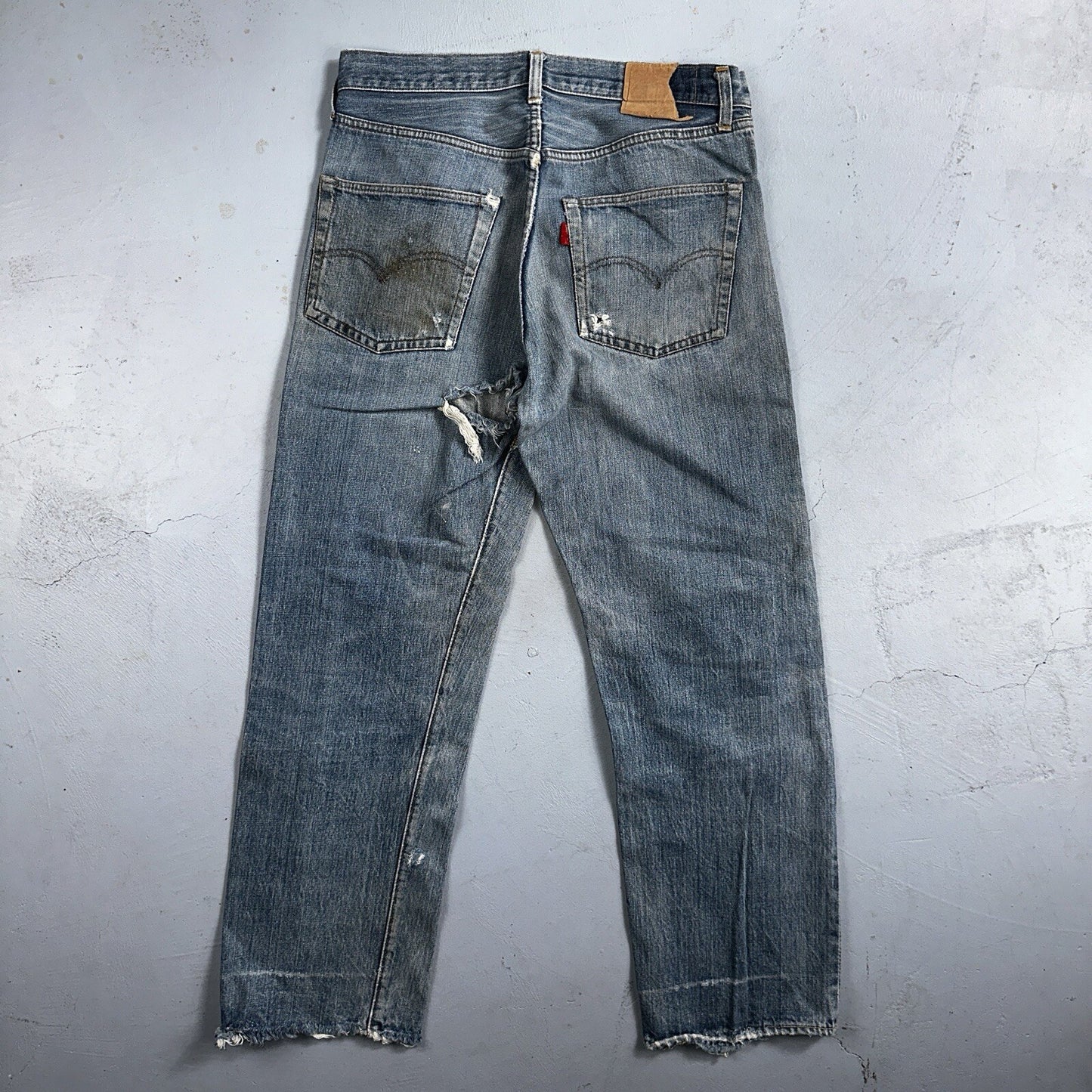 Levis 501 VTG 70s SS Redline Selvedge Jeans XX Blue Med Wash Patched Act 31x28