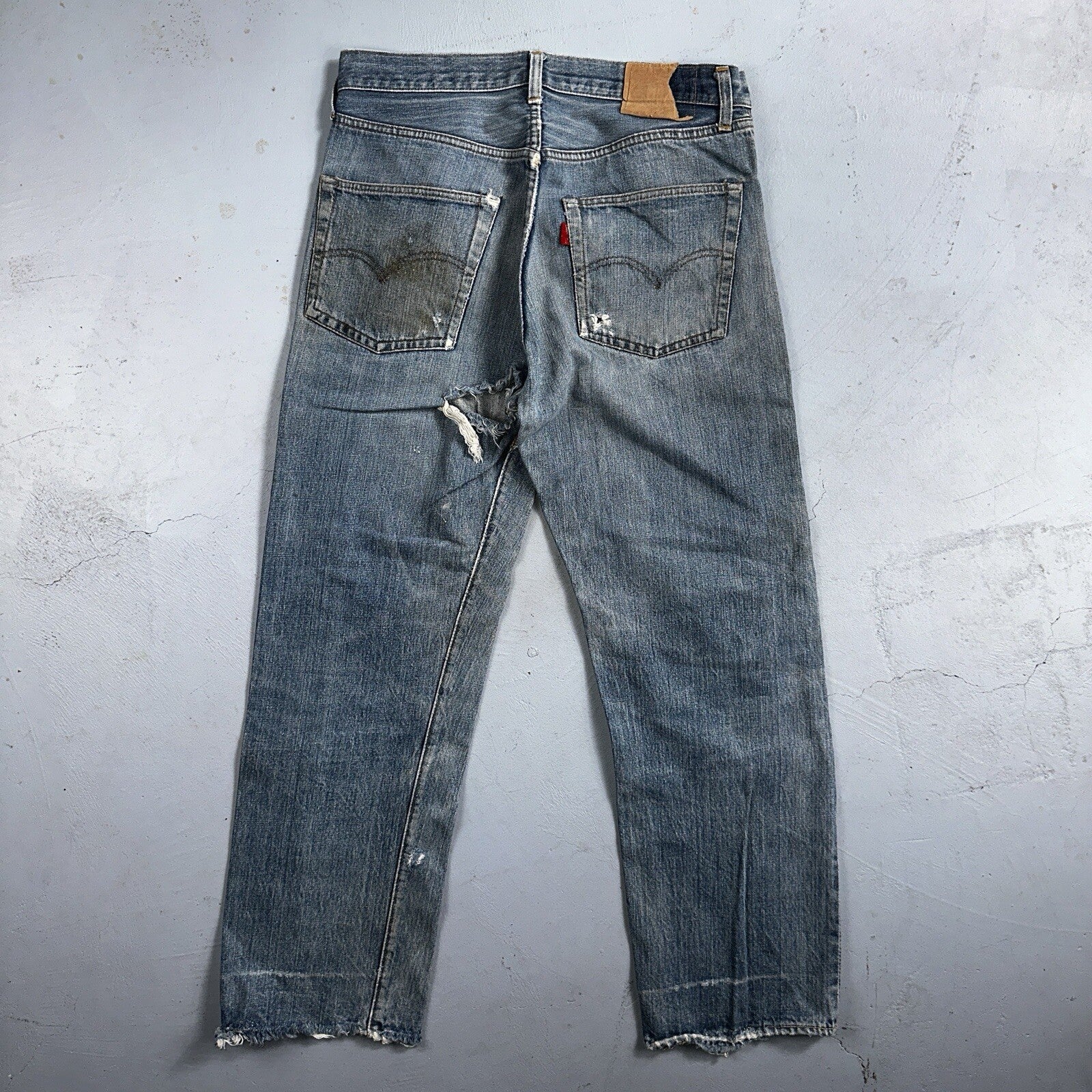 Levis 501 VTG 70s SS Redline Selvedge Jeans XX Blue Med Wash Patched Act 31x28