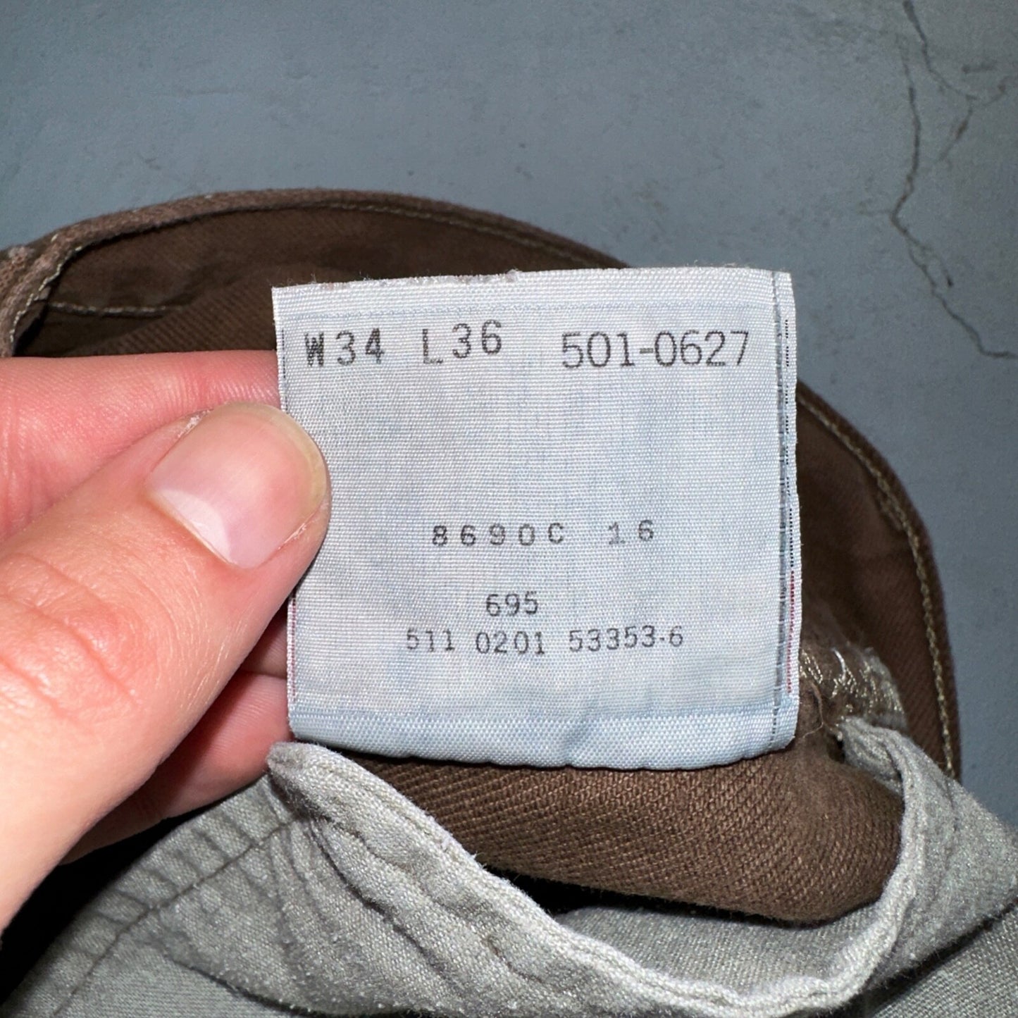 Levis 501 Vintage 90s USA XX Straight Leg Jeans 34x36 Brown Rare Wash Act 33x35