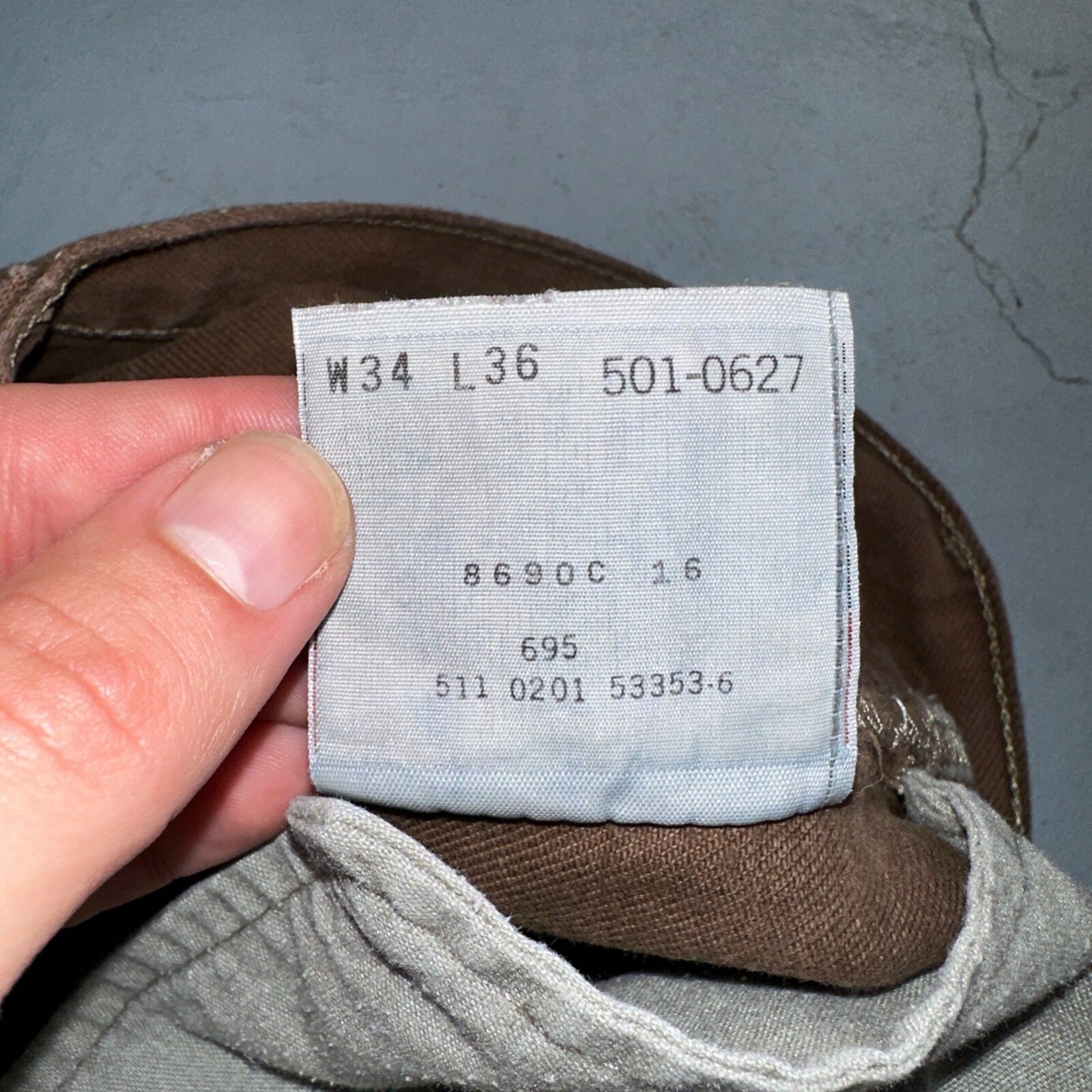 Levis 501 Vintage 90s USA XX Straight Leg Jeans 34x36 Brown Rare Wash Act 33x35