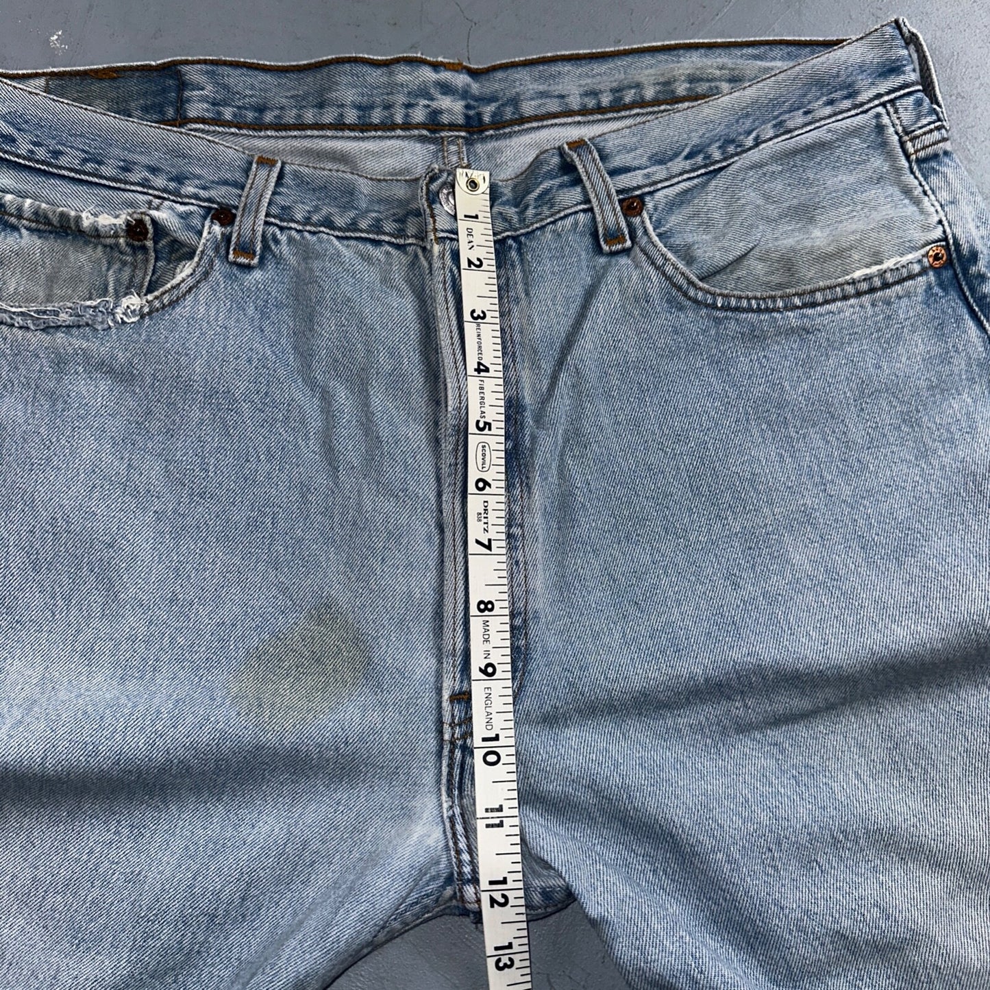 Levis 501 Vintage 90s USA XX Straight Leg Jeans Blue Light Wash 38x32 Act 37x31